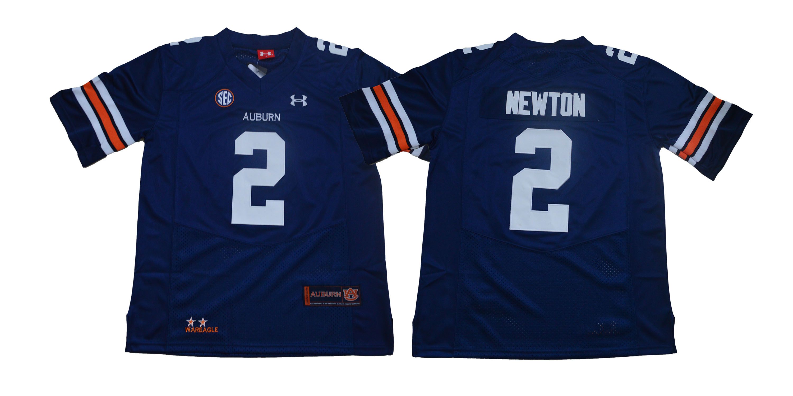 Men Auburn Tigers #2 Newton Blue SEC NCAA Jerseys->ncaa teams->NCAA Jersey